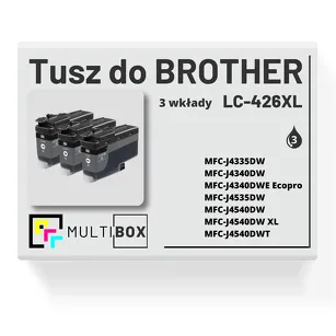 3-PAK Multibox Tusz do BROTHER LC426XLBK black zamiennik