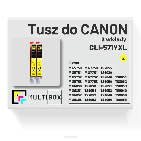 2-PAK Multibox Tusz do CANON CLI571YXL yellow zamiennik