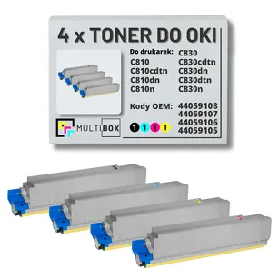 4-PAK Multibox Toner do OKI C810 C830 black/cyan/magenta/yellow zamiennik