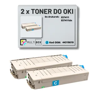 2-PAK Multibox Toner do OKI ES7411 44318619 cyan zamiennik