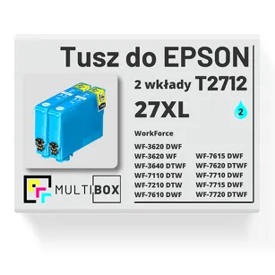 2-PAK Multibox Tusz do EPSON 27XL T2712 C13T27124010 cyan zamiennik