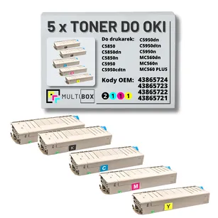 5-PAK Multibox Toner do OKI C5850 C5950 MC560 black/cyan/magenta/yellow zamiennik