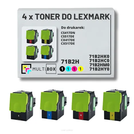 4-PAK Multibox Toner do LEXMARK CS417 CX417 71B2H CMYK 6.0K/3x3.5K zamiennik