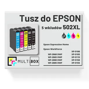 5-PAK Multibox Tusz do EPSON 502XL T02W1 T02W2 T02W3 T02W4 cyan / magenta / yellow / black zamiennik