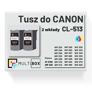 2-PAK Multibox Tusz do CANON CL513 color zamiennik