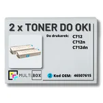 2-PAK Multibox Toner do OKI C712 46507615 cyan zamiennik - 2