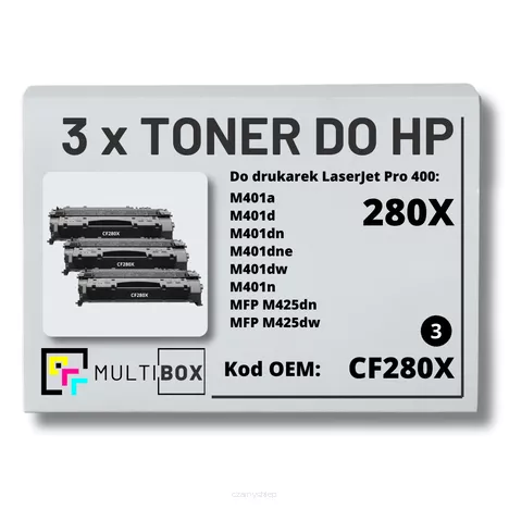 Toner do HP CF280X 80X M401 M425 3-pak Zamiennik Multibox