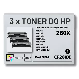 Toner do HP CF280X 80X M401 M425 3-pak Zamiennik Multibox