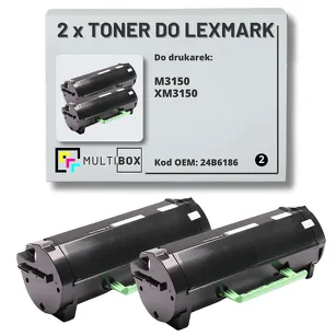 2-PAK Multibox Toner do LEXMARK M3150 XM3150 24B6186 2x16.0K zamiennik