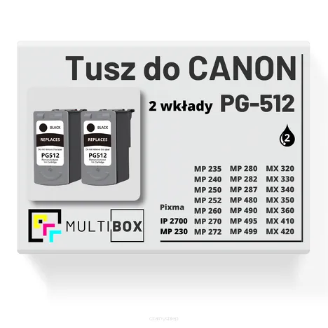 2-PAK Multibox Tusz do CANON PG512 black zamiennik