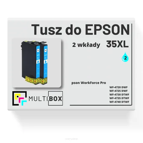 2-PAK Multibox Tusz do EPSON 35XL T3592 C13T35924010 cyan zamiennik