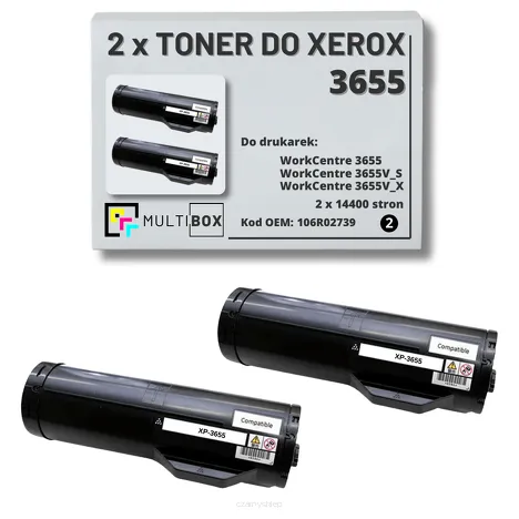 2-PAK Multibox Toner do XEROX 3655 106R02739 14.4K zamiennik
