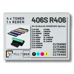 5-PAK Multibox 4x Toner + 1x Bęben do SAMSUNG 406S CLTR406 CLP360 CLX3305 Xpress C410 1.5K/1K/16K CMYK zamiennik - 2