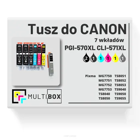 7-PAK Multibox Tusz do CANON PGI570XL CLI571XL black pigment / black / cyan / magenta / yellow / grey zamiennik