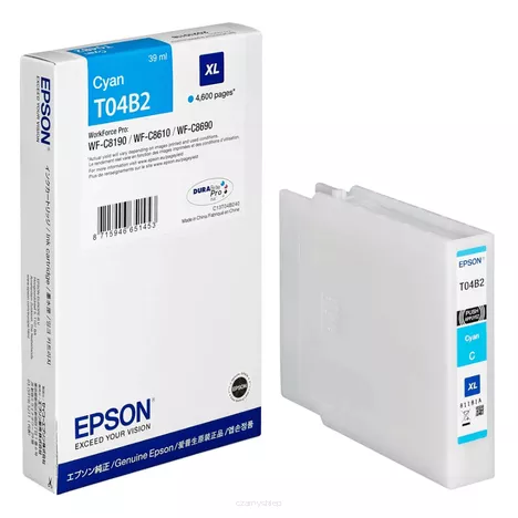 Epson tusz T04B2 XL C13T04B240 oryginalny cyan