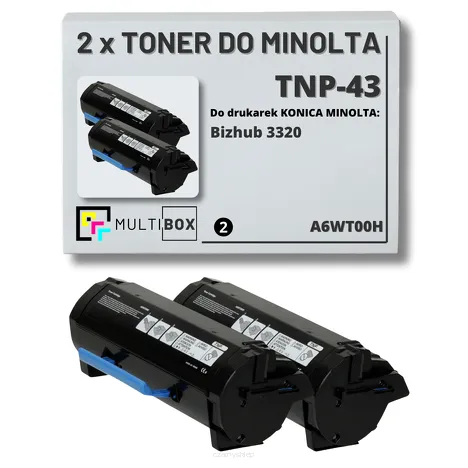 2-PAK Multibox Toner do KONICA MINOLTA TNP43 A6WT00W BIZHUB 3320 2x10.0K zamiennik