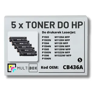 5-PAK Multibox Toner do HP CB436A 36A P1505 M1120 zamiennik
