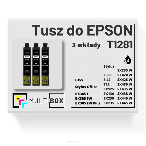 3-PAK Multibox Tusz do EPSON T1281 C13T12814010 black zamiennik