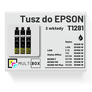 Tusz do EPSON T1281 C13T12814010 3-pak black zamiennik Multibox