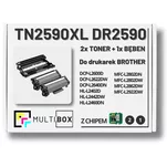 2x Toner do BROTHER TN2590XL + 1x Bęben DR2590 3-pak Multibox zamiennik Z CHIPEM - 2
