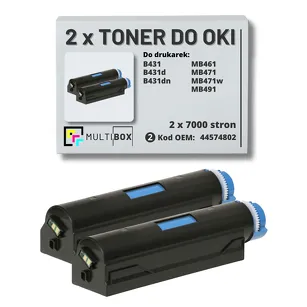 2-PAK Multibox Toner  do OKI B431 MB461 MB471 MB491 44574802  zamiennik