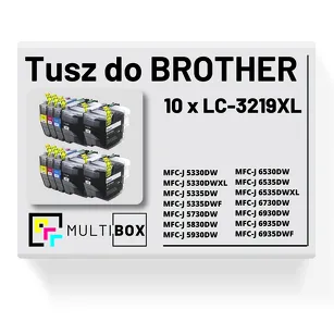 10-PAK Multibox Tusz do BROTHER LC3219XL
