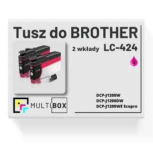 2-PAK Multibox Tusz do BROTHER LC424M magenta zamiennik