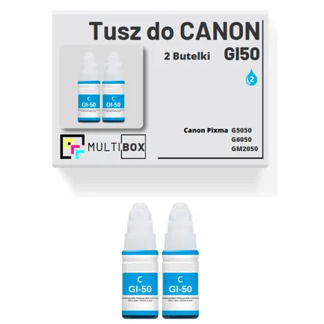 2-PAK Multibox Tusz do CANON GI50C cyan zamiennik