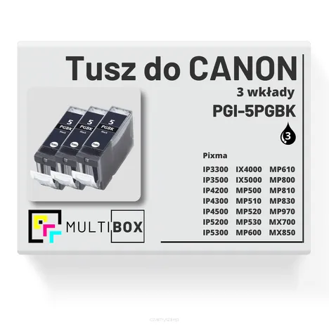 3-PAK Multibox Tusz do CANON PGI5PGBK 0628B001 black zamiennik