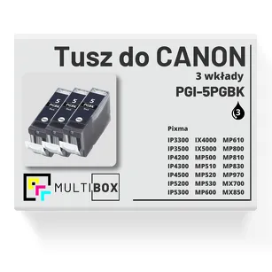 3-PAK Multibox Tusz do CANON PGI5PGBK 0628B001 black zamiennik