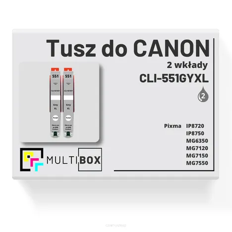 2-PAK Multibox Tusz do CANON CLI551GYXL grey zamiennik