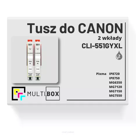 Tusz do CANON CLI551GYXL 2-pak grey zamiennik Multibox