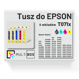 Tusz do EPSON T0711 T0712 T0713 T0714 5-pak cyan / magenta / yellow / black zamiennik Multibox
