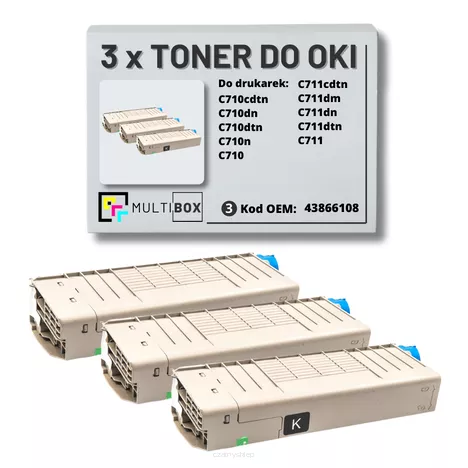 Toner do OKI C710 C711 43866108 3-pak black zamiennik Multibox