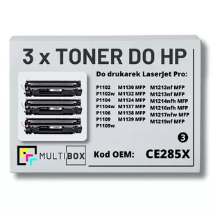 Toner do HP CE285X 85X P1102 M1132 3-pak Zamiennik Multibox