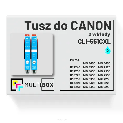 2-PAK Multibox Tusz do CANON CLI551CXL cyan zamiennik