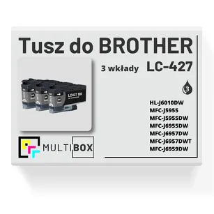 3-PAK Multibox Tusz do BROTHER LC427BK black zamiennik