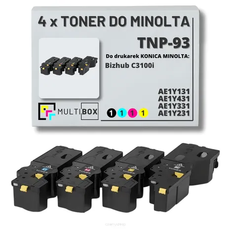 4-PAK Multibox Toner do KONICA MINOLTA TNP93 AE1Y131 AE1Y431 AE1Y331 AE1Y231 BIZHUB C3100i 6.0K/3x4.0K CMYK zamiennik