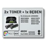 3-PAK Multibox 2x Toner + 1x Bęben do LEXMARK MX310 MX410 MX510 602H 60F2H00 50F0Z00 2x10.0K/60.0K zamiennik - 2
