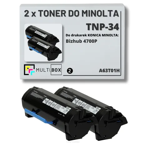 2-PAK Multibox Toner do KONICA MINOLTA TNP34 A63T01H BIZHUB 4700P 2x20.0K zamiennik