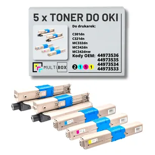 5-PAK Multibox Toner do OKI C301 C321 MC332 MC342 black/cyan/magenta/yellow zamiennik
