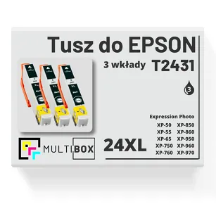 Tusz do EPSON 24XL T2431 C13T24314010 3-pak black zamiennik Multibox