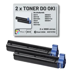 2-PAK Multibox Toner  do OKI B411 B431 MB461 MB471 MB491 44574702  zamiennik