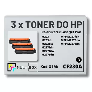 Toner do HP CF230A 30A M203 M227 3-pak Zamiennik Multibox