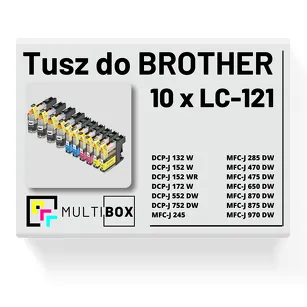 10-PAK Multibox Tusz do BROTHER LC121