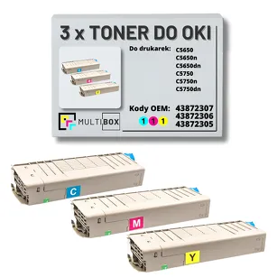 3-PAK Multibox Toner do OKI C5650 C5750 cyan/magenta/yellow zamiennik