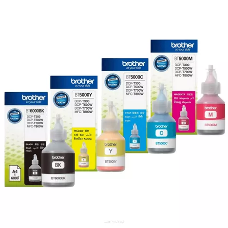 BROTHER tusz BT6000BK + BT5000 CMY oryginalny 4-pak 6000 + 3x5000 stron