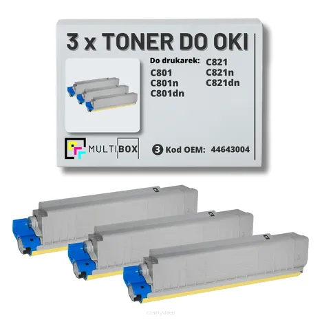 3-PAK Multibox Toner do OKI C801 C821 44643004 black zamiennik