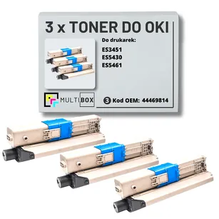 3-PAK Multibox Toner do OKI ES3451 ES5430 ES5461 44469814 black zamiennik