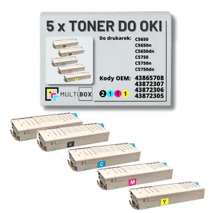 5-PAK Multibox Toner do OKI C5650 C5750 black/cyan/magenta/yellow zamiennik